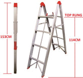 4-Step Aluminium Collapsible Box Stick Ladder With Carry Bag